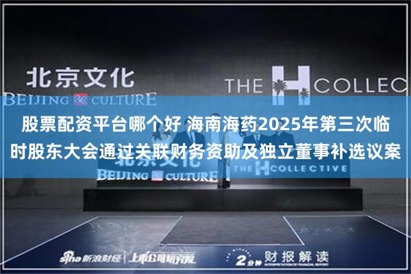 股票配资平台哪个好 海南海药2025年第三次临时股东大会通过关联财务资助及独立董事补选议案