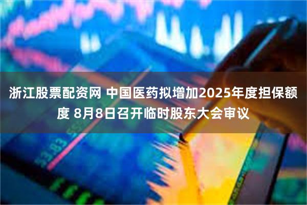 浙江股票配资网 中国医药拟增加2025年度担保额度 8月8日召开临时股东大会审议