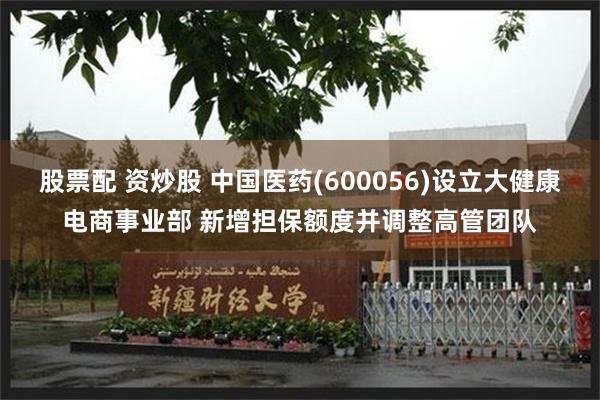 股票配 资炒股 中国医药(600056)设立大健康电商事业部 新增担保额度并调整高管团队