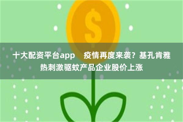 十大配资平台app    疫情再度来袭？基孔肯雅热刺激驱蚊产品企业股价上涨