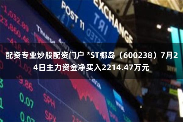 配资专业炒股配资门户 *ST椰岛（600238）7月24日主力资金净买入2214.47万元