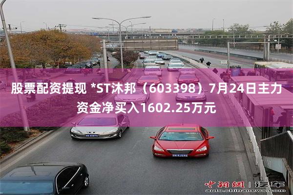 股票配资提现 *ST沐邦（603398）7月24日主力资金净买入1602.25万元