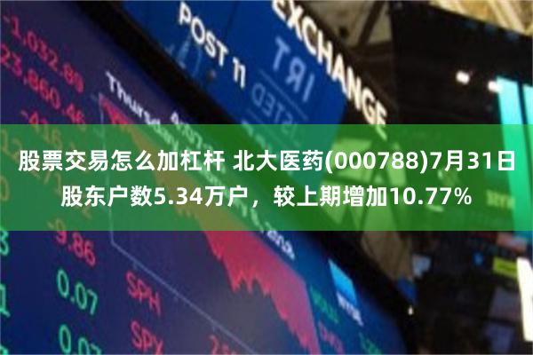 股票交易怎么加杠杆 北大医药(000788)7月31日股东户数5.34万户，较上期增加10.77%
