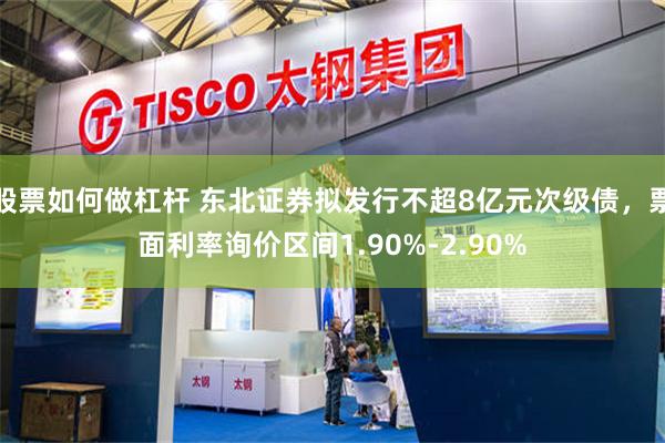 股票如何做杠杆 东北证券拟发行不超8亿元次级债，票面利率询价区间1.90%-2.90%