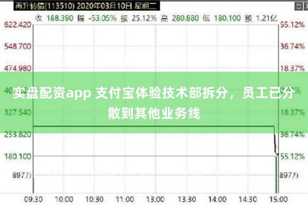 实盘配资app 支付宝体验技术部拆分，员工已分散到其他业务线