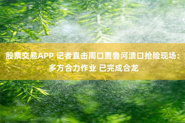 股票交易APP 记者直击周口贾鲁河溃口抢险现场： 多方合力作业 已完成合龙