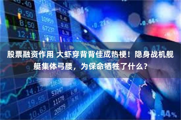 股票融资作用 大虾穿背背佳成热梗!隐身战机舰艇集体弓腰,为保命牺牲了什么?